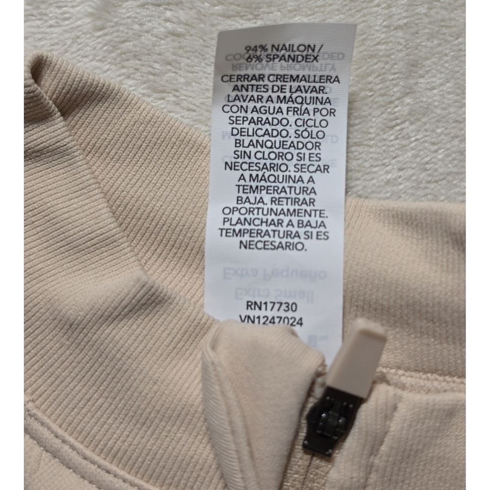 JoyLab NEW Cream Flexible Knit Activewear Cropped Zip Up Jacket | Women's XS - Picture 5 of 7